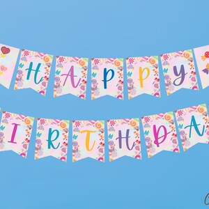 Editable Sweet Candy Land Birthday Banner, Sweets Birthday Banner ...
