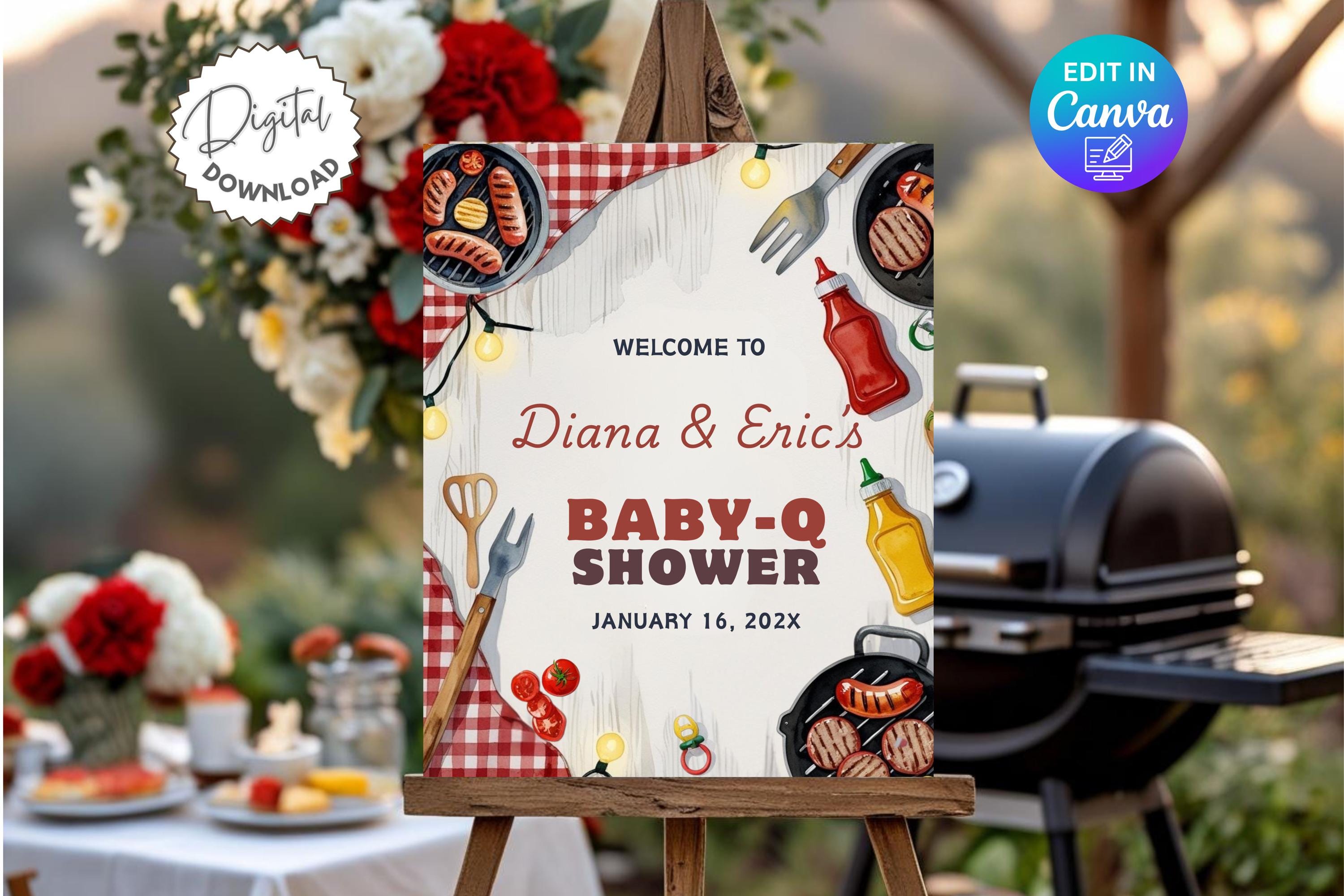 Baby-q Baby Shower Welcome Sign Template, Barbecue Baby Shower Welcome  Sign, Baby-q Backyard Baby Shower Sign, BBQ Baby Shower Editable Sign - Etsy, image size:3000x2000