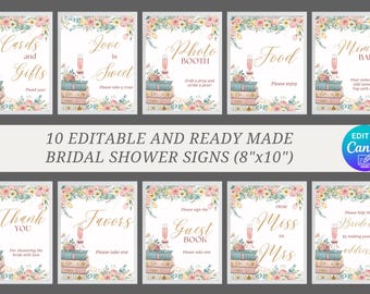 A New Chapter Bridal Shower Custom Sign Template, Next Chapter Bridal Shower Sign, Spring Bridal Shower Table Sign, Book Theme Bridal Shower