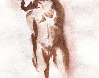Männer Körper Aquarell Malerei Gay Original Kunst männlichen Körper Impasto Kunstwerk LGBTQ Wand Dekor stolz Geschenk Gay Wand Kunst Dekor Geschenk für ihn