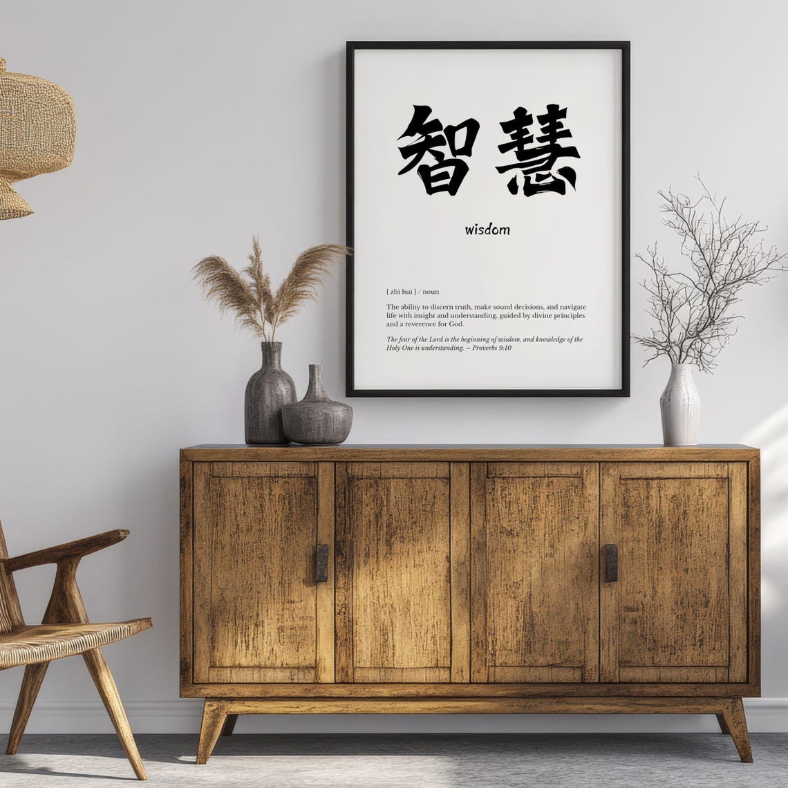 Wisdom Definition Chinese Character Digital Printable Art, Prov. 9:10 ...