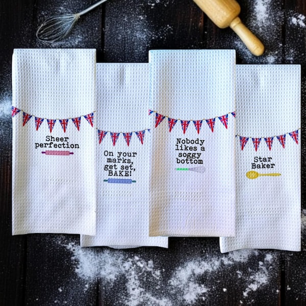 Great British Baking Show Tea Towels, Kitchen Decor