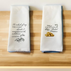 Pride and Prejudice Inspired Kitchen Towels - SET OF 2!