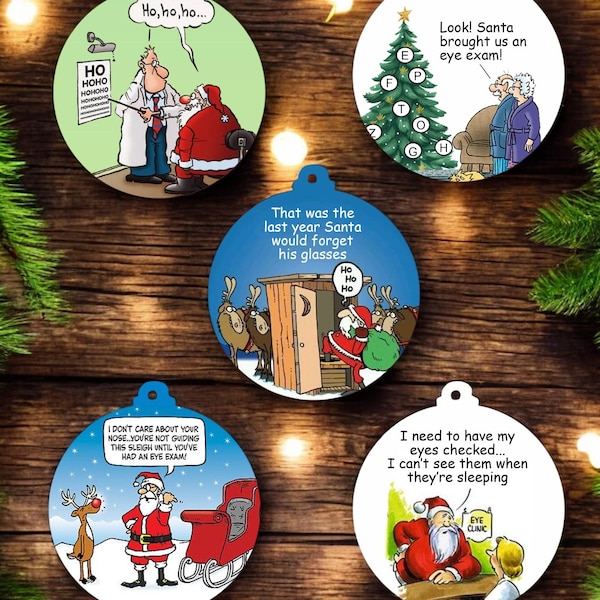 Adornos navideños de cerámica para optometristas: ¡Combínalos para crear un conjunto!