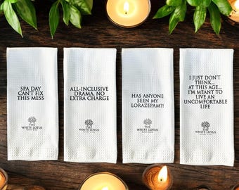 White Lotus - Inspired Tea Towels - Set of 2, 3 or 4!