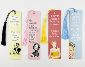 Vintage sarcastic retro metal bookmark