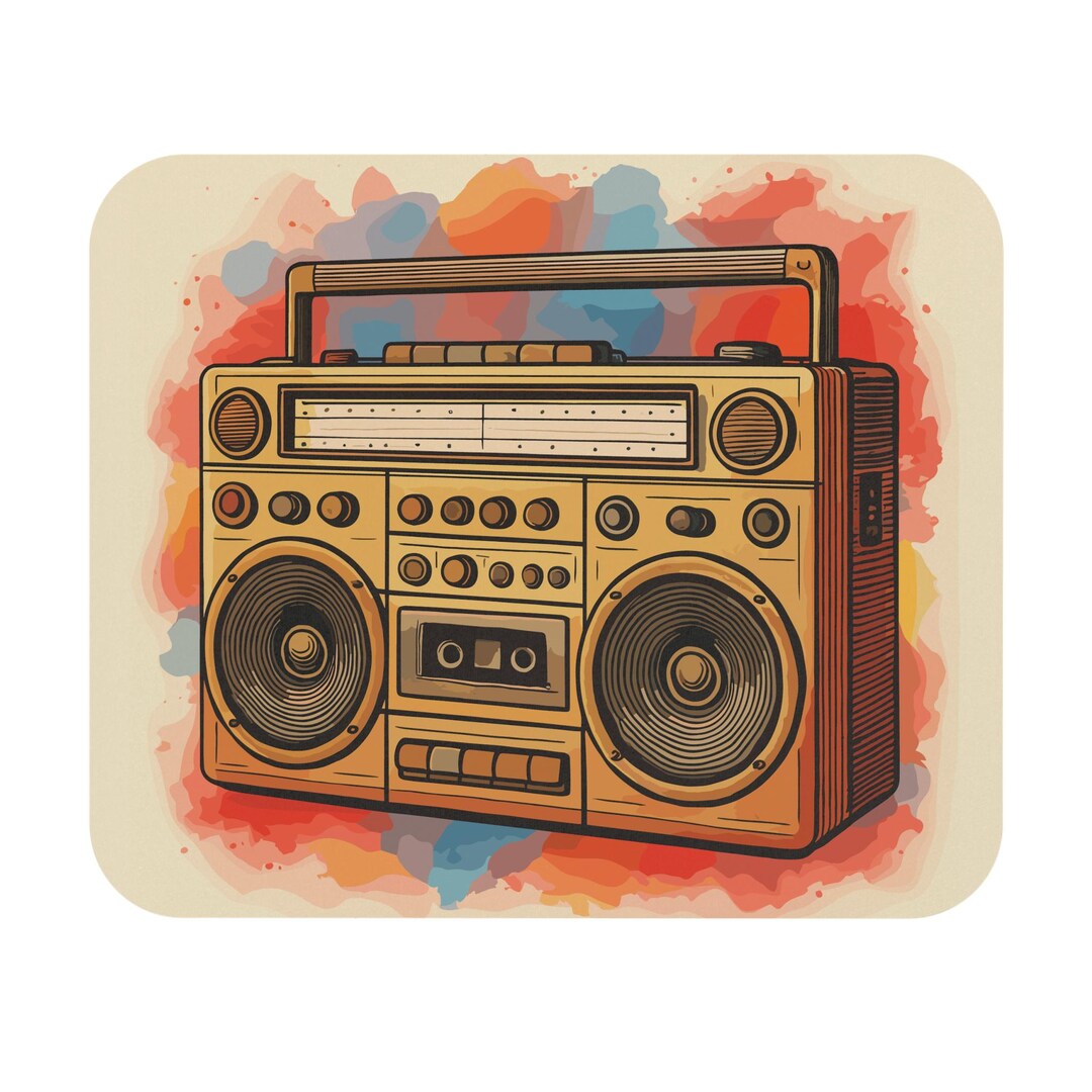 Retro 1980s Boombox Rectangle Mouse Pad - Vintage Gaming Desk Mat - Etsy