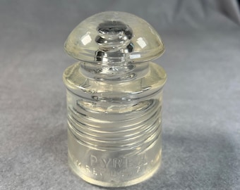 Vintage Corning Pyrex Clear Glass Insulator CP PAT Applied For