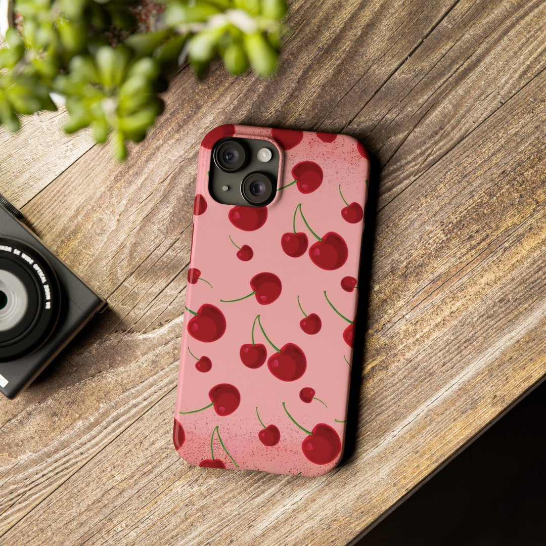 Cherry Phone Case, Berry Phone Case, Fruit Aesthetic Phone Case, Pink