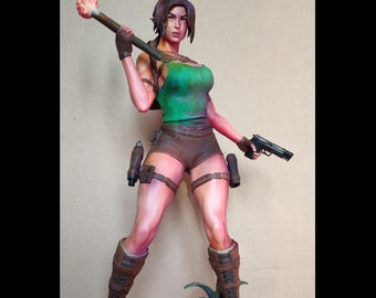 Figurita/figura de Lara Croft (Abe3D) pintada/pintada