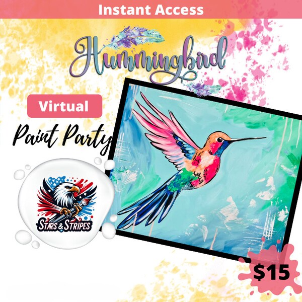 Kit complet ou accès instantané : soirée peinture virtuelle Colibri