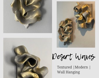 3D Plaster Sculptural Wall Art . Desert Waves. Series NO.001