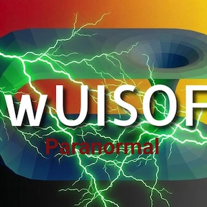 May include: A graphic design featuring the white text UWUISOFT™ and the red text Paranormal centered over a blue and green geometric shape resembling a wormhole, overlaid with bright green lightning bolts against a red, yellow, and black background.