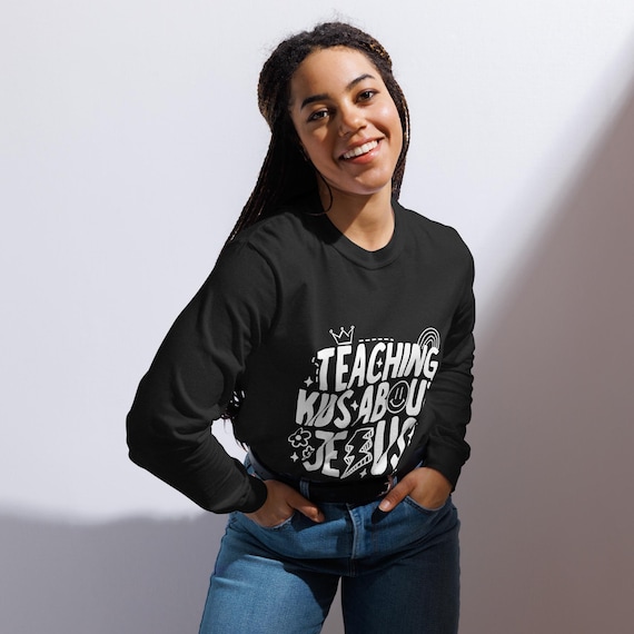 Teaching Kids About Jesus Shirt | Christian Teacher T-Shirt | Faith Based Clothing | Sunday School Tee | Bible Verse Graphic Tee