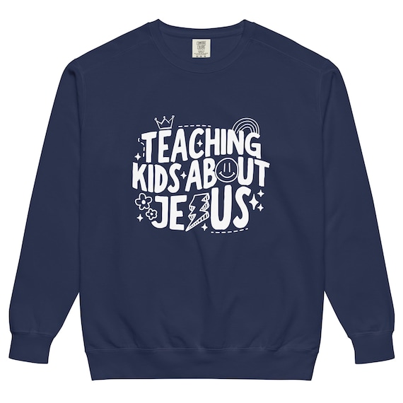 Teaching Kids About Jesus Shirt | Christian Teacher T-Shirt | Faith Based Clothing | Sunday School Tee | Bible Verse Graphic Tee