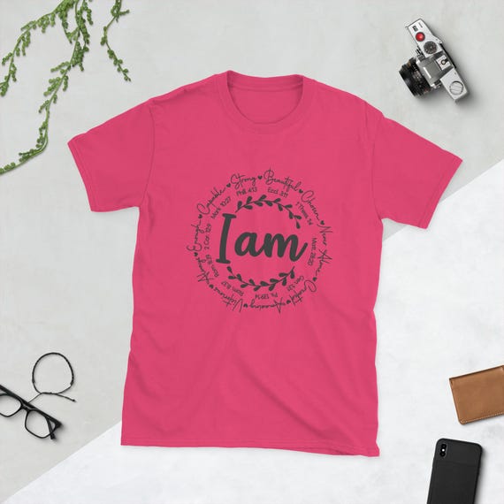 I Am Bible Verse T-Shirt – Christian Graphic Tee | Super Soft Faith Shirt | Bible Verse Inspired Tee | Christian Gift for Women & Men