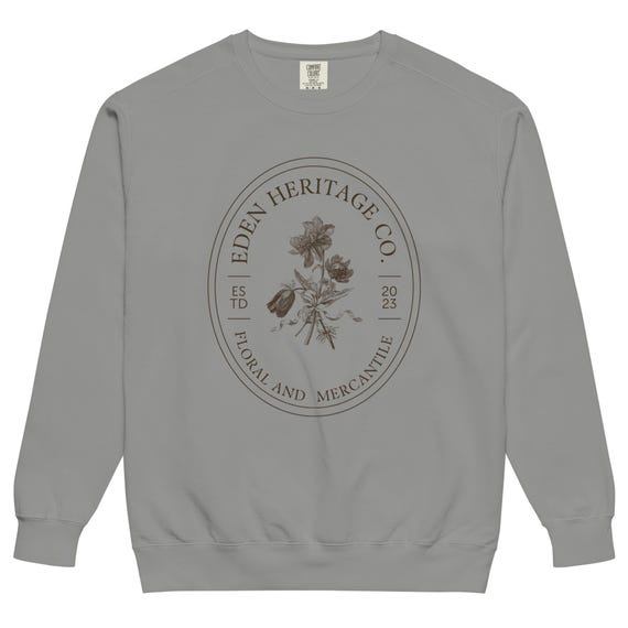 Eden Heritage Co Logo Sweatshirt | Christian Apparel | Comfort Colors Crewneck | Faith-Based Clothing
