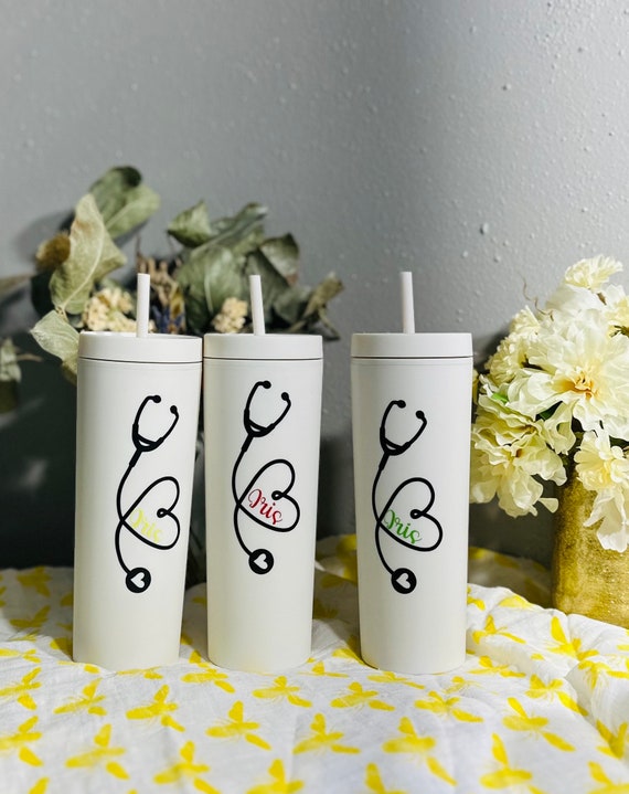 Personalized Nurse, doctor, physical therapist, occupational therapist, respiratory therapist gift- beverage holder summer tumbler