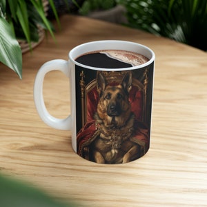 German Shepherd Ceramic Mug German Shepherd Historical Costume Cup Historical Dog Portrait Teacup Royal Renaissance Dog Portrait Mug Coffee
