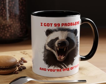 Angry Badger Coffee Mug: Sarcastic Gift for Coffee Lovers