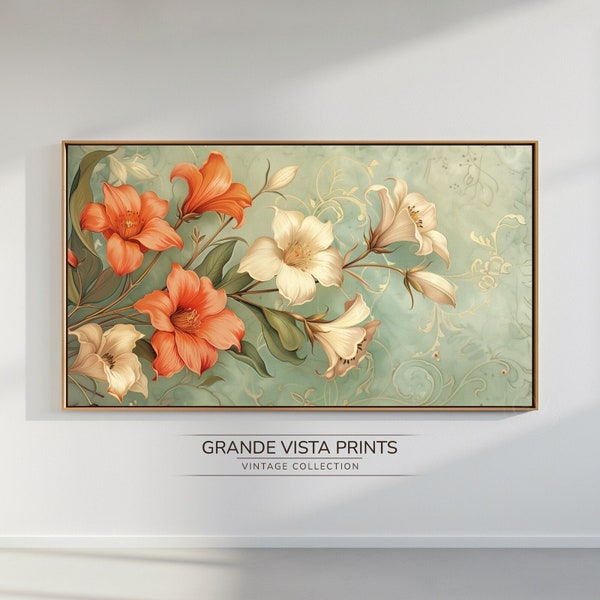 Spring Flower Artwork Frame TV Art | Spring Flower TV Art | Spring TV Screensaver | Spring Floral Illustration | Flower Painting | GV4253