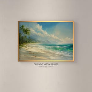 Printable Tropical Beach Painting, Printable Coastal Landscape Painting, Beach Landscape Painting Digital Download, GV5269