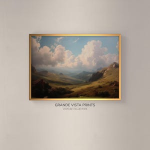 Printable Mountain Country Landscape Painting Wall Art, Landscape Wallpaper Print Digital Download, Mountain Painting Art Print, GV5480