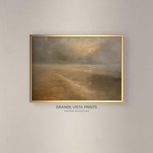 Printable Sandy Beach Landscape Painting | Printable Coastal Landscape Painting | Beach Landscape Artwork Digital Download | GV4534