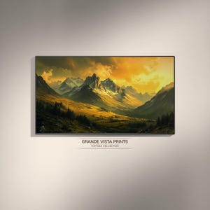 Mountain Sunset Landscape TV Artwork Digital Download | Mountain Samsung Frame TV Artwork | Mountain Digital Home Decor | GV4904