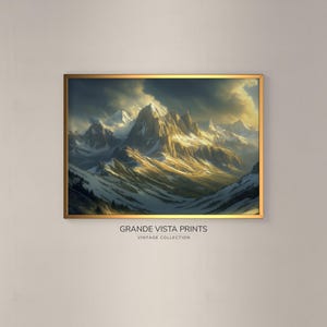 Printable Moody Mountain Landscape Wall Art, Mountain Landscape Painting Wall Decor, Printable Mountain Landscape Digital Art Print, GV5610