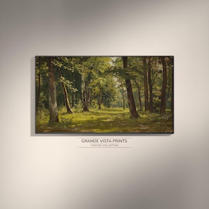 Paysage printanier de forêt avec cadre pour téléviseur Samsung | Papier peint forêt en téléchargement numérique | GV4086