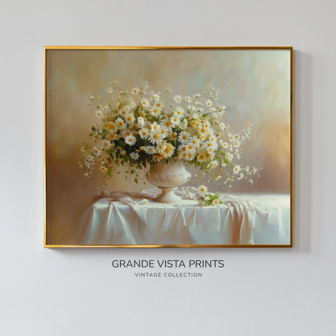 Daisy Printable Still Life Painting Digital Download Printable Wall Art ...