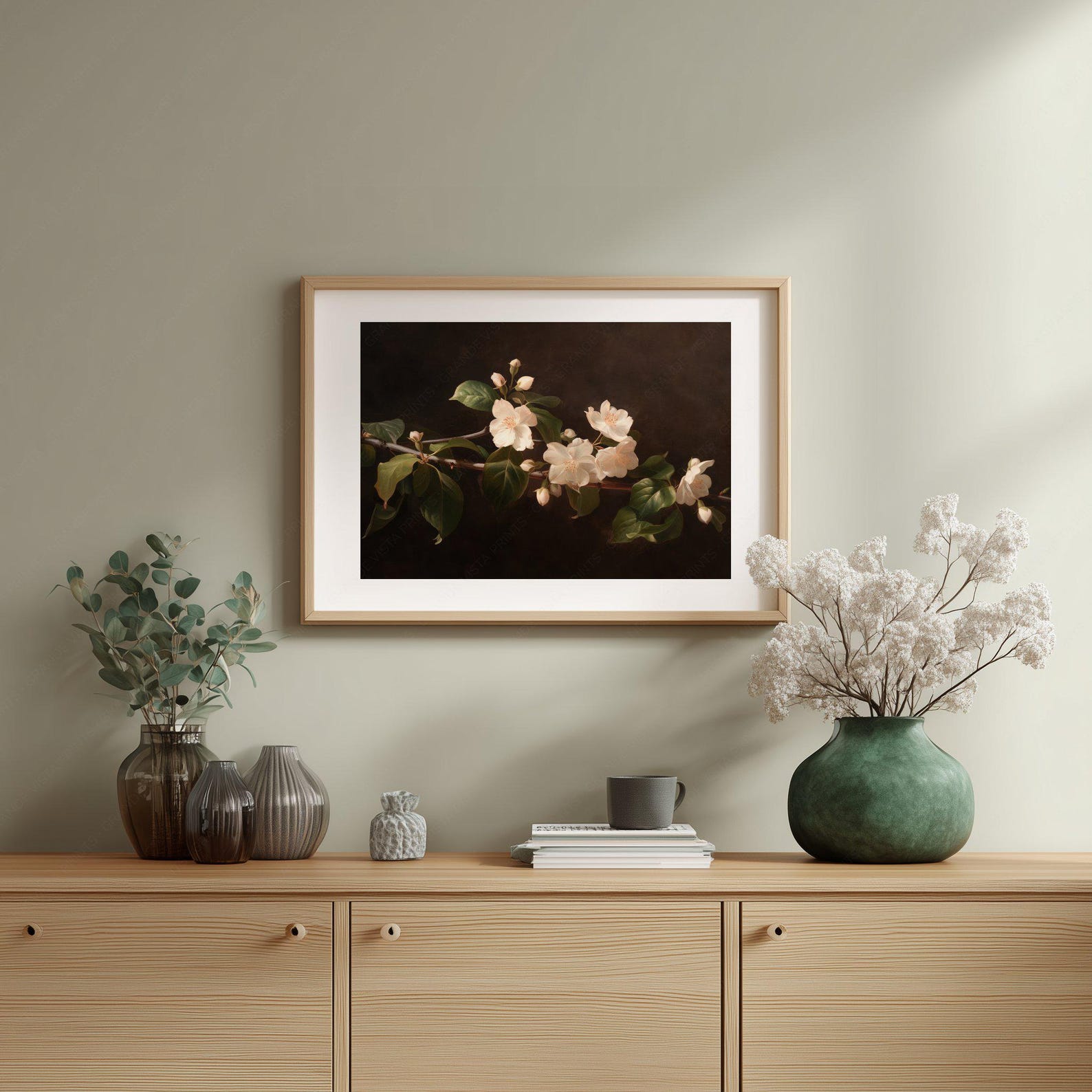 Printable Jasmine Wall Art | White Flower Still Life Painting | Floral ...