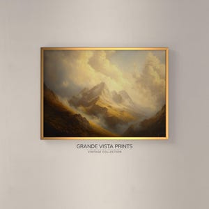 Mountain Painting Wall Art | Mountain Landscape Wall Decor | Printable Mountain Landscape Art Print | GV4981