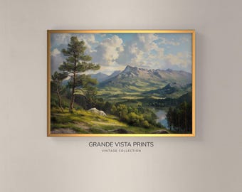 Mountain Painting Printable Landscape | Digital Download Printable Wall Art | Instant Download Art Print | Landscape Digital Print | GV4184