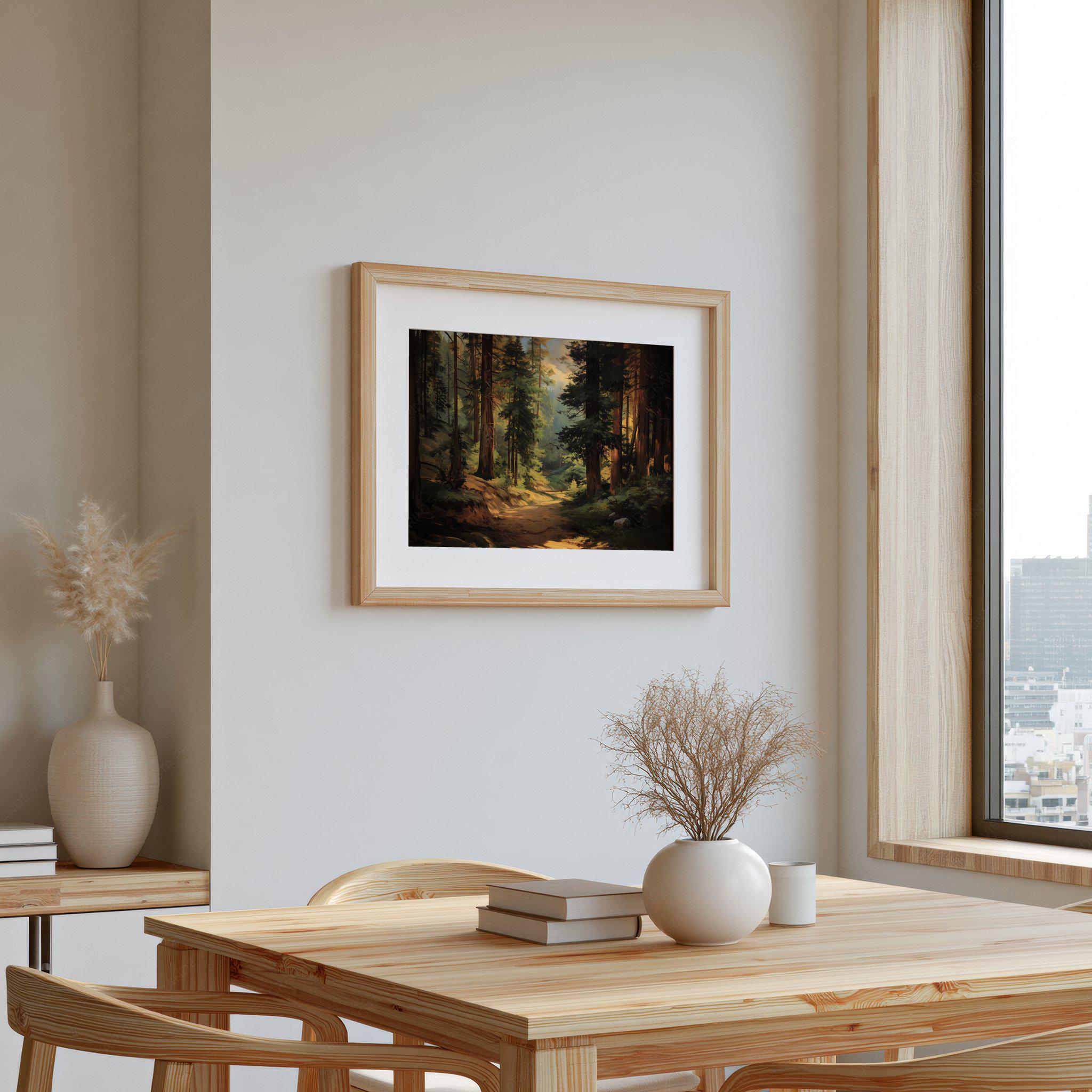 Vintage Forest Painting Printable Landscape Poster, Digital