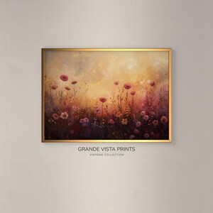 Wildflower Meadow Painting Printable Wall Art, Floral Spring Meadow Landscape Painting, Wild Flower Artwork Digital Download, GV5546