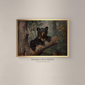 Black Bear Cub Art Print | Printable Wildlife Art | Digital Printable Wildlife Poster | Printable Wall Art | Instant Download | GV4458