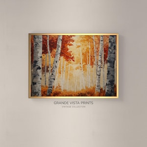 Colorful Autumn Forest Printable Artwork | Fall Colors Forest Landscape Wall Art | Printable Fall Autumn Landscape Artwork | GV4705