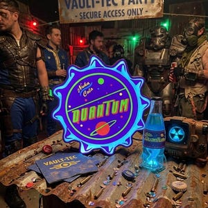 Fallout Inspired Nuka Cola Blue/Purple Quantum LED Sign image 2