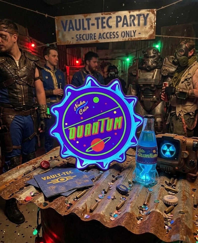 Fallout Inspired Nuka Cola Blue/Purple Quantum LED Sign image 2