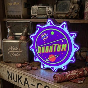 Fallout Inspired Nuka Cola Blue/Purple Quantum LED Sign image 9