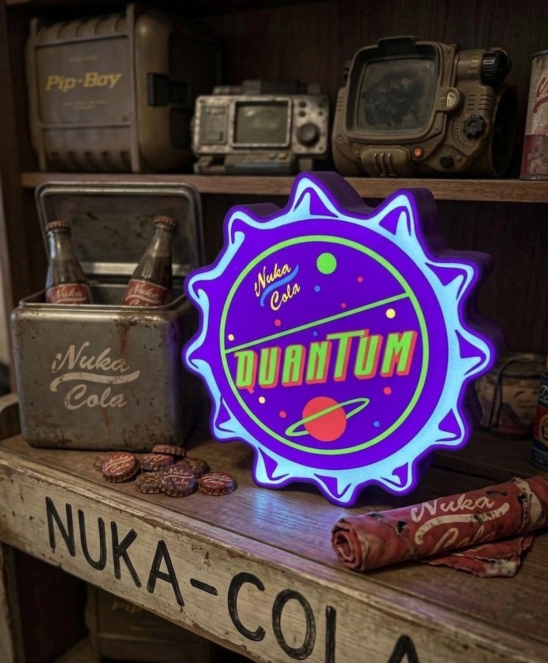Fallout Inspired Nuka Cola Blue/Purple Quantum LED Sign image 9