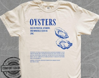 Sea Animals Shirt Retro Graphic Comfort Colors® TShirt Vintage Oysters Lover Sea Shirt Women 90s Cute Nostalgia Nature Tee Unisex Man Gift