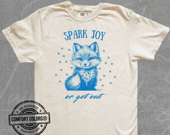 Cute Fox Retro Graphic Comfort Colors® Tee Vintage Animal Tshirt Retro Funny Fox Lover Tee HR Gifts for Women Oversized Cotton Shirt for Her