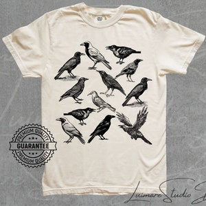 Crow Shirt Retro 90s Raven Tattoo Comfort Colors® Vintage Y2k Bird Lovers Shirt 2000s Tee Funny Gifts Unisex Adult Graphic Tshirt for Him