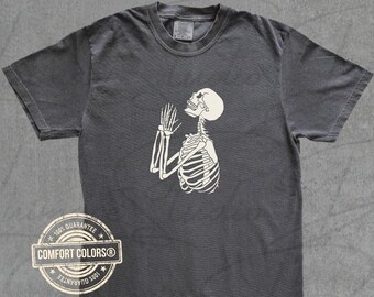 Skeleton Pray Shirt Retro 90s Christian Skeleton Lover Tee Tattoo Comfort Colors® Y2k Tee Old School Gift Unisex Adult Graphic Man Tshirt