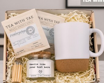 Personalized Candle, Hug in a Box, Hygge Gift Box Winter Care Package For Her, Personalized Mug Birthday Gift, Thinking Of You, Mom Gift Set
