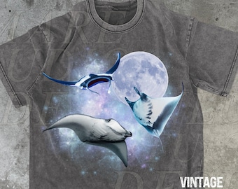 Manta Ray Shirt, Retro Comfort Colors®, Cute 90s Graphic Vintage, Three Ray Lover Gift, 2000s Nature Rays T-Shirt, Ocean Life Tee for Her