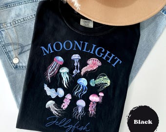 Jellyfish Shirt, Moonlight Jellyfish, Retro Jellyfish TShirt, Comfort Colors®, Ocean Lover Summer, Vintage Marine, Biologist Beach Style